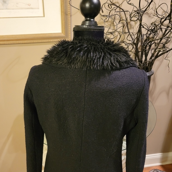 Bebe Wool Blend Faux Fur Collar Coat - Picture 11 of 15